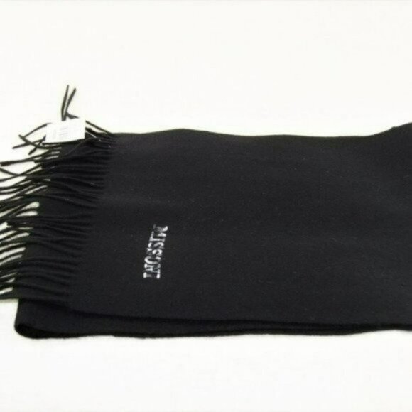 NWT MISSONI 100% Merino Wool Embroidered Logo Scarf with Fringe - Picture 2 of 6